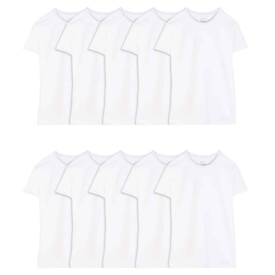 Fruit of the Loom Men's EverSoft Crew T-Shirt 10-Pack for $19 Fruit of the Loom Men's EverSoft Crew T-Shirt 10-Pack for $19