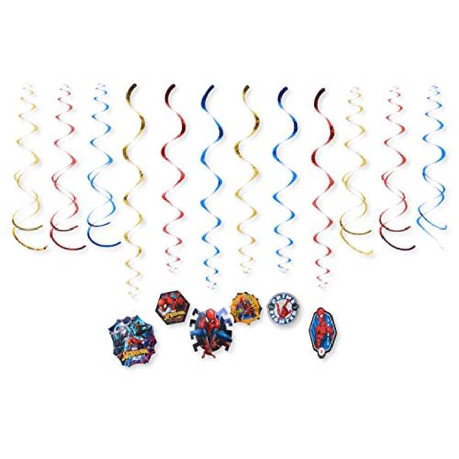 American Greetings, Spider-Man Party Supplies, Hanging Party Decorations, 12-Count, Multicolor, One for $13