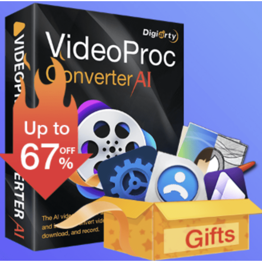 VideoProc AI Video-Image-Audio Quality Enhancer: lifetime license for $29.95 + 4 free gifts