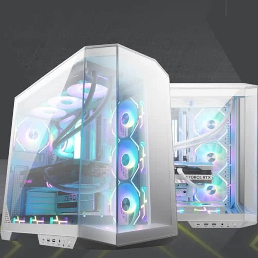 MSI MAG PANO 100L PZ White - Premium Mid-Tower Gaming PC Case - Tempered Glass Side Panel - Liquid for $120