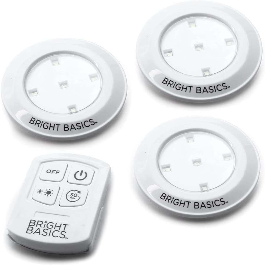 Bright Basics LED Puck Light 3-Pack for $15