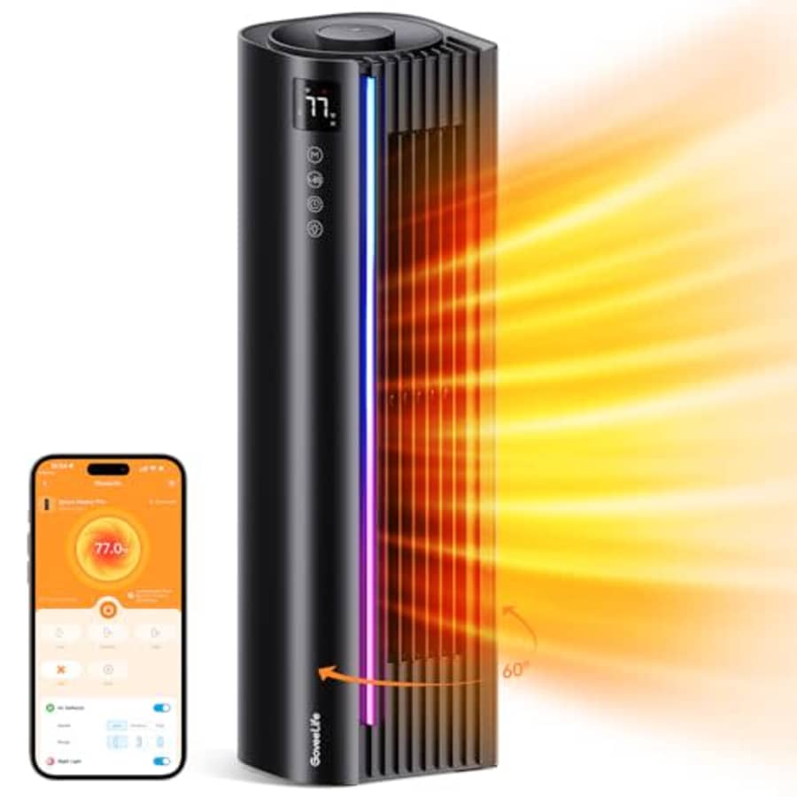 GoveeLife Space Heater Pro for Large Room, Smart Oscillating Ceramic Tower Heater with Thermostat, for $110 GoveeLife Space Heater Pro for Large Room, Smart Oscillating Ceramic Tower Heater with Thermostat, for $110