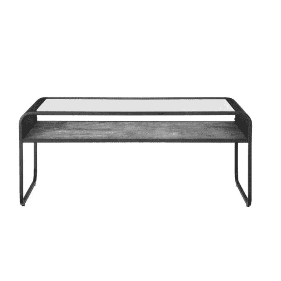 Walker Edison Reversible Shelf Modern Industrial Metal Coffee Table for $126