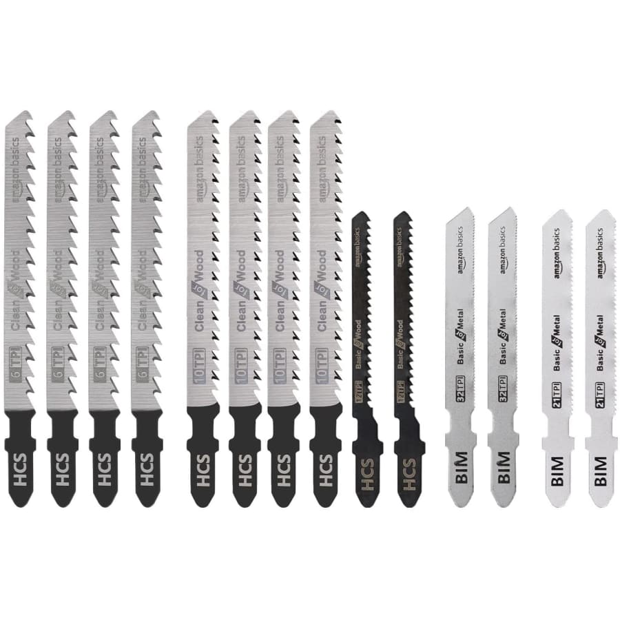 Amazon Basics Assorted T-Shank Jigsaw Blade 14-Piece Set for $3