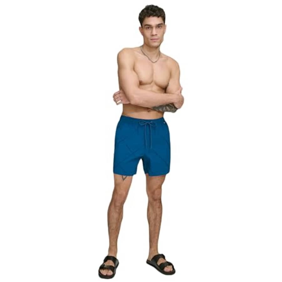 DKNY Men's Standard Lightweight Quick Dry Volley UPF 40+ Protection Swim Trunk, Poseidon for $19 DKNY Men's Standard Lightweight Quick Dry Volley UPF 40+ Protection Swim Trunk, Poseidon for $19