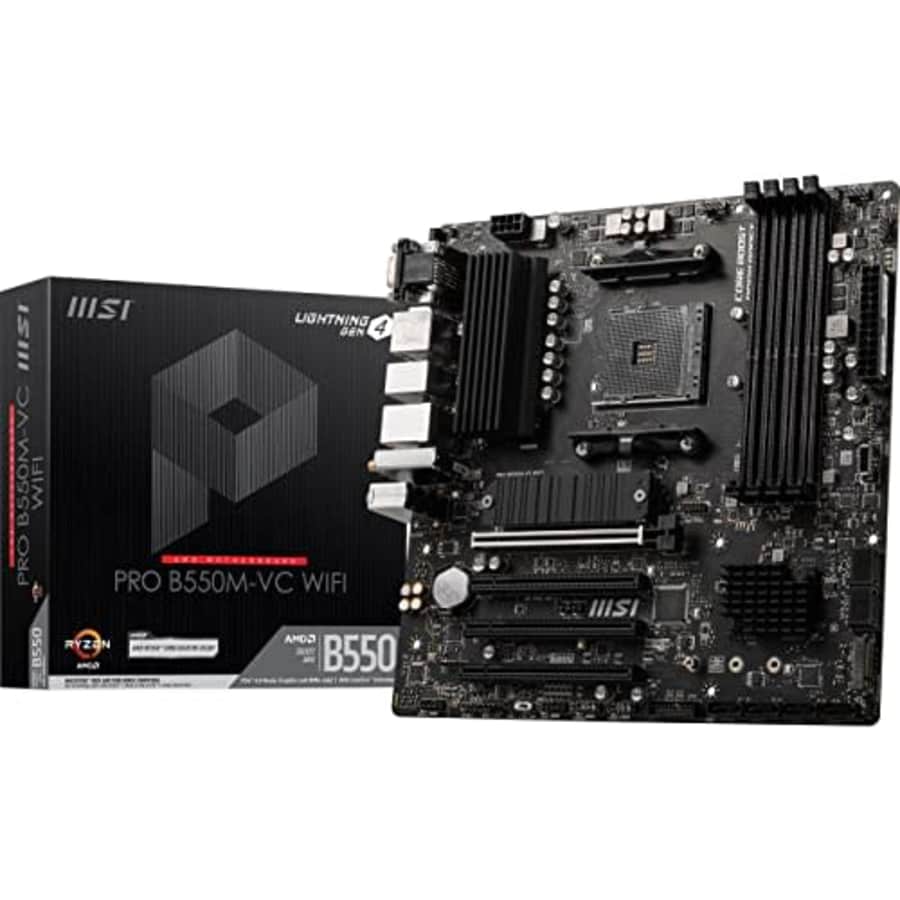 MSI PRO B550M-VC WiFi ProSeries Motherboard (AMD AM4, DDR4, PCIe 4.0, SATA 6Gb/s, M.2, USB 3.2 Gen for $117