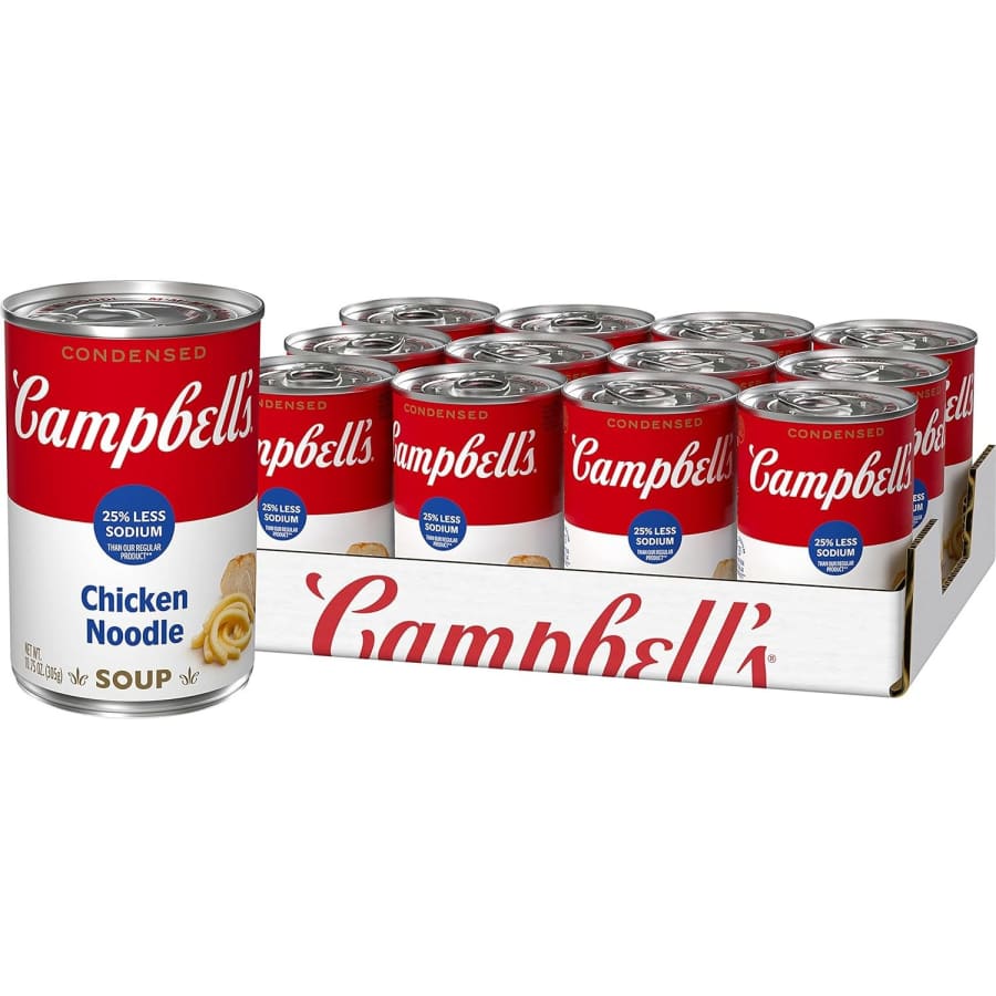 Campbell's 10.5-oz. Condensed 25% Less Sodium Chicken Noodle Soup 12-Pack for $11 via Sub & Save
