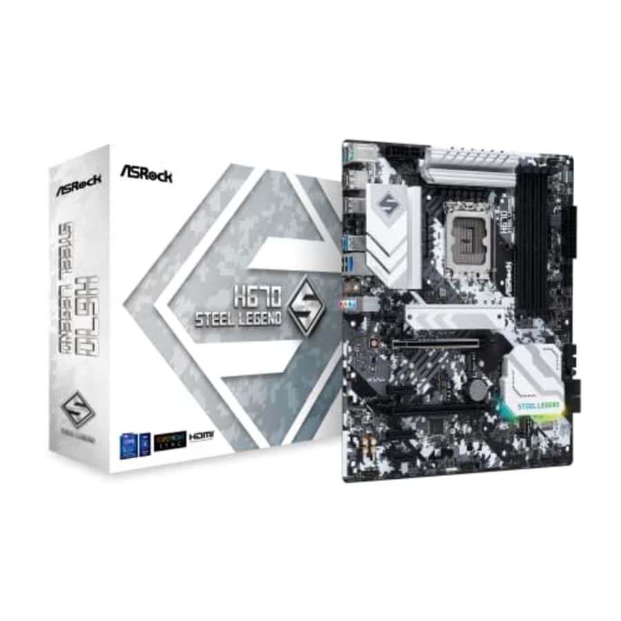 ASRock Motherboard H670 Steel Legend Intel H670 Series CPU (LGA1700) Compatible H670 ATX Motherboard for $192