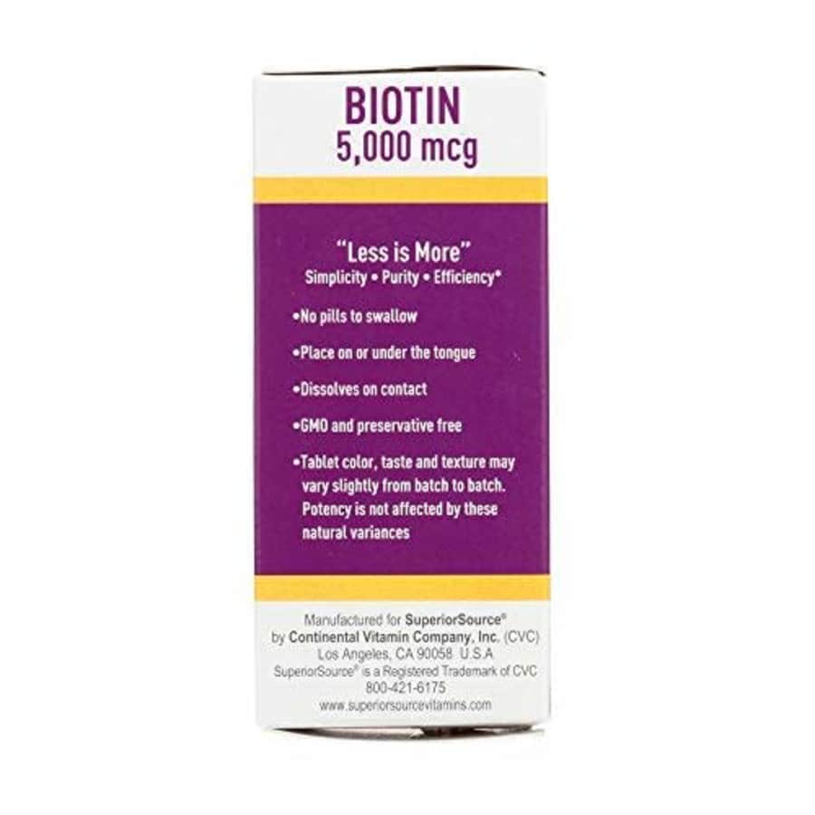 Superior Source Biotin 5000 mcg Vitamins & Minerals Unisex Sublingual Instant Dissolve Tablets for for $13
