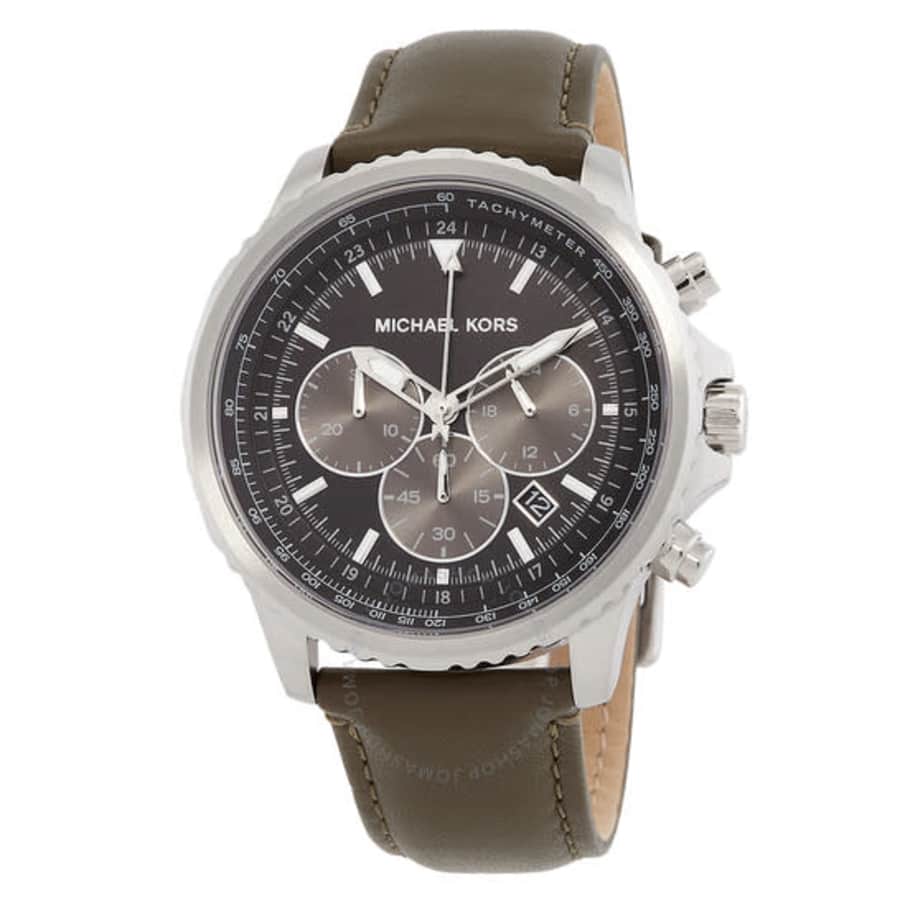 Michael Kors Cortlandt Chronograph Leather Strap 44mm Watch for $75 Michael Kors Cortlandt Chronograph Leather Strap 44mm Watch for $75