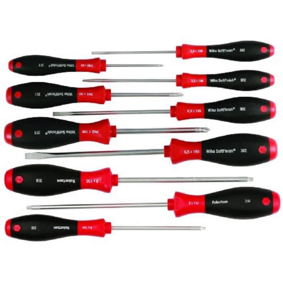Wiha Tools Wiha 30290 SoftFinish Grip ScrewDriver Set, Slotted 3.0-6.5, Phillips Number 0 -2 and Square Number for $55 Wiha Tools Wiha 30290 SoftFinish Grip ScrewDriver Set, Slotted 3.0-6.5, Phillips Number 0 -2 and Square Number for $55