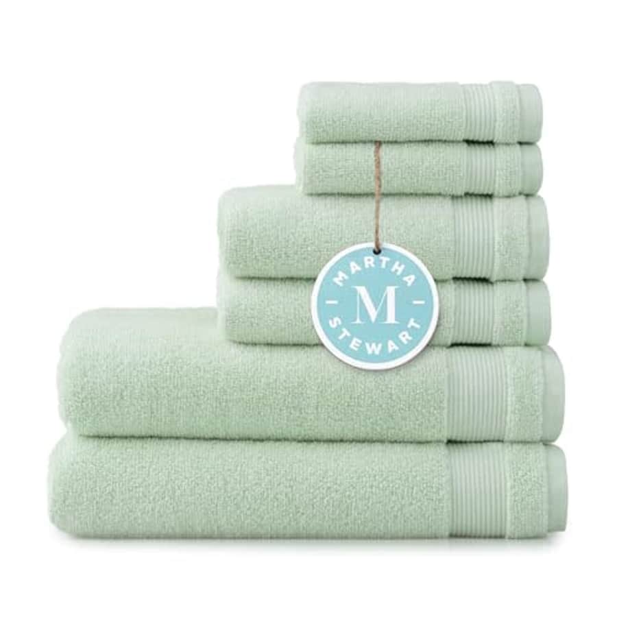 MARTHA STEWART 100% Cotton Bath Towels Set Of 6 Piece, 2 Bath Towels, 2 Hand Towels, 2 Washcloths, for $63