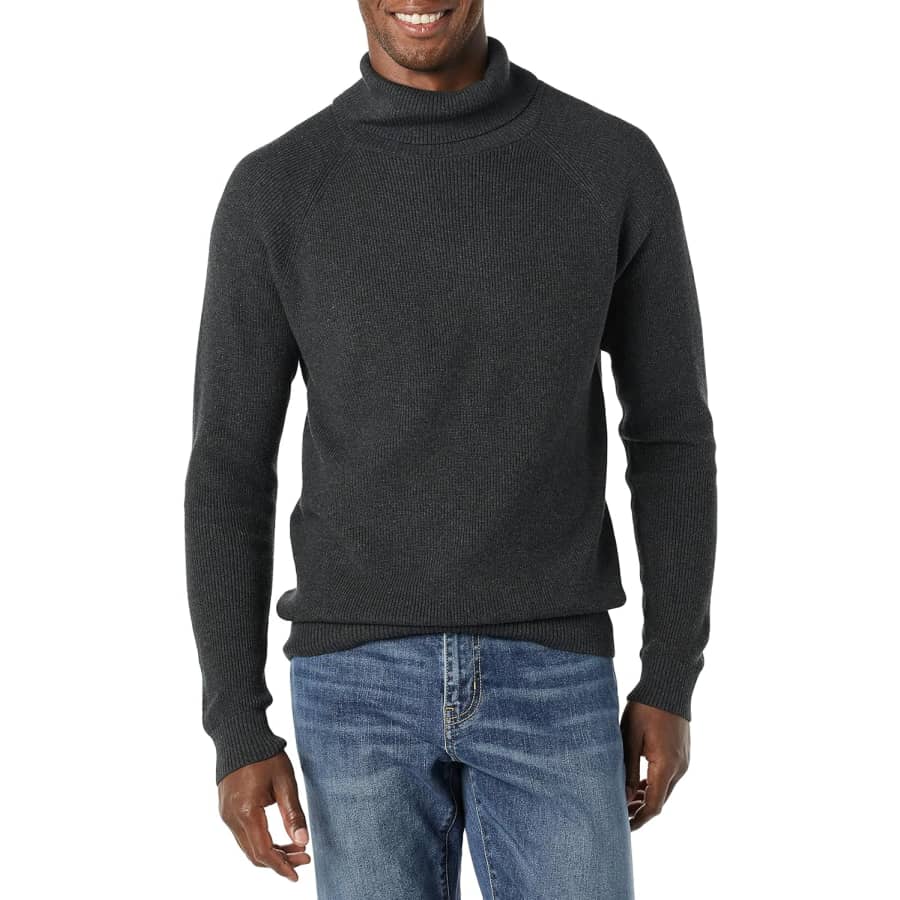 Amazon Essentials Men's 100% Cotton Rib Knit Turtleneck Sweater for $9 Amazon Essentials Men's 100% Cotton Rib Knit Turtleneck Sweater for $9