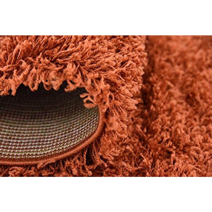 Unique Loom Solo Solid Shag Collection Modern Plush Terracotta Runner Rug (2' 6 x 10' 0) for $65