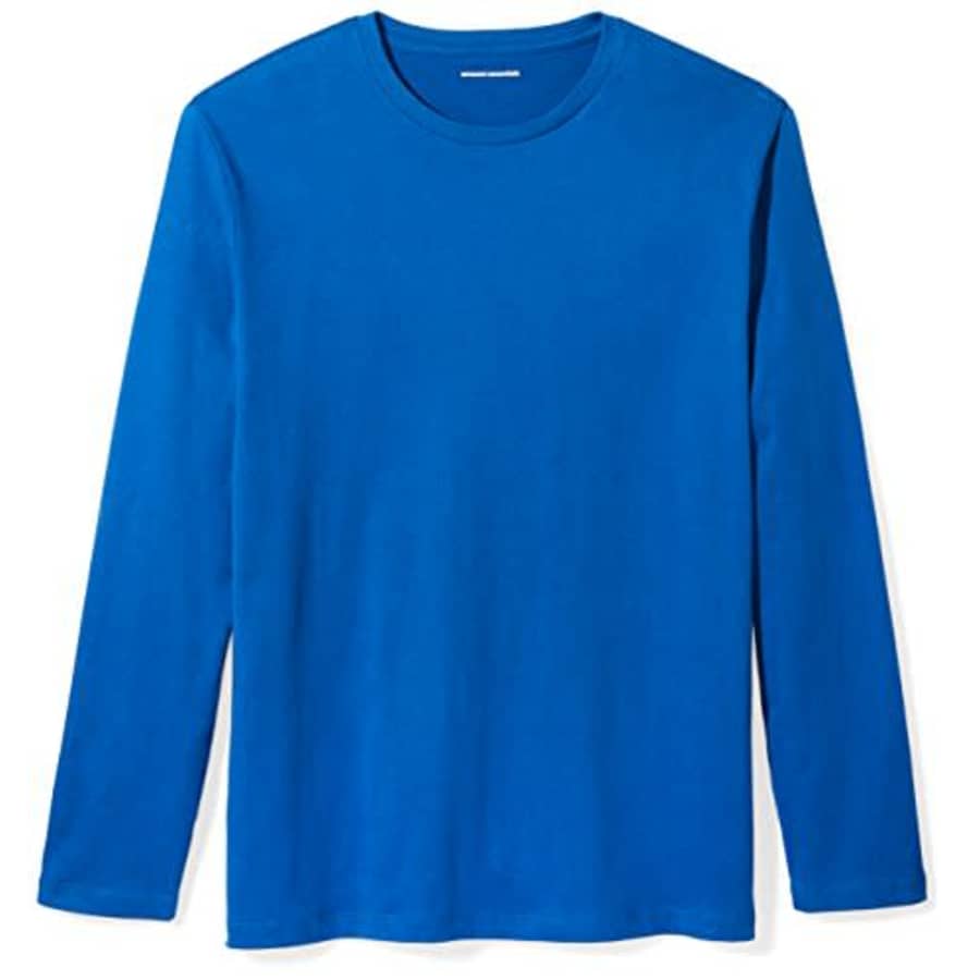 Amazon Essentials Men's Regular-Fit Long-Sleeve T-Shirt, Bright Blue, Small for $7