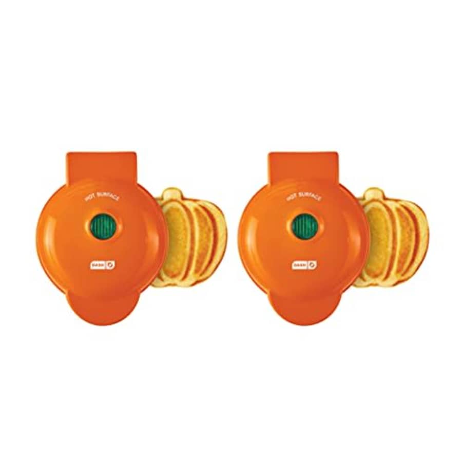 Dash DMWP002OR Mini Maker (2 Pack) for Individual Waffles Hash Browns, Keto Chaffles with Easy to for $45