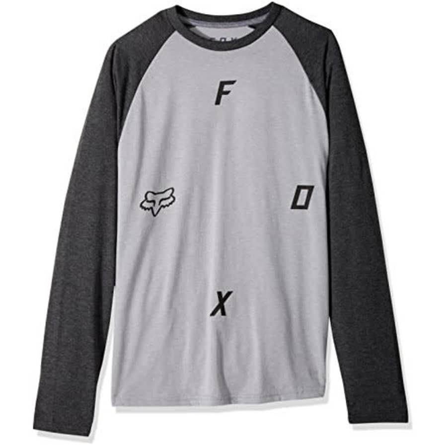 Fox Head Fox Men's Conjoin Long Sleeve Tech Raglan Shirt, heather dark grey, Medium for $20