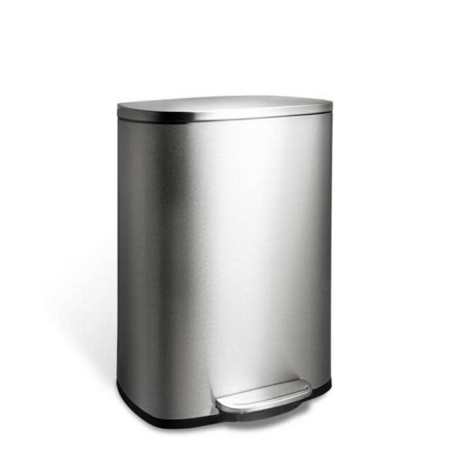 HDX 50L Stainless Steel Rectangle Step-On Trashcan for $35