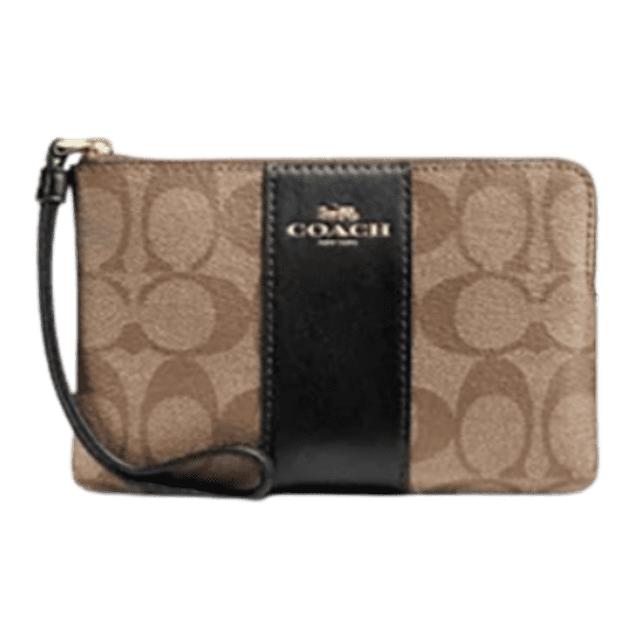 Coach Outlet Corner Zip Wristlet In Signature Canvas for $25 in cart
