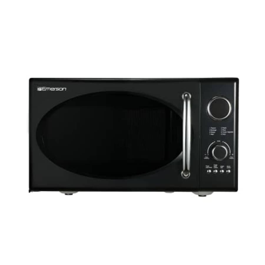 Emerson Radio .9 Cu Ft Digital Microwave Oven, Grill Function, 1,000 Watt, Retro & Chrome, 8 for $90 Emerson Radio .9 Cu Ft Digital Microwave Oven, Grill Function, 1,000 Watt, Retro & Chrome, 8 for $90