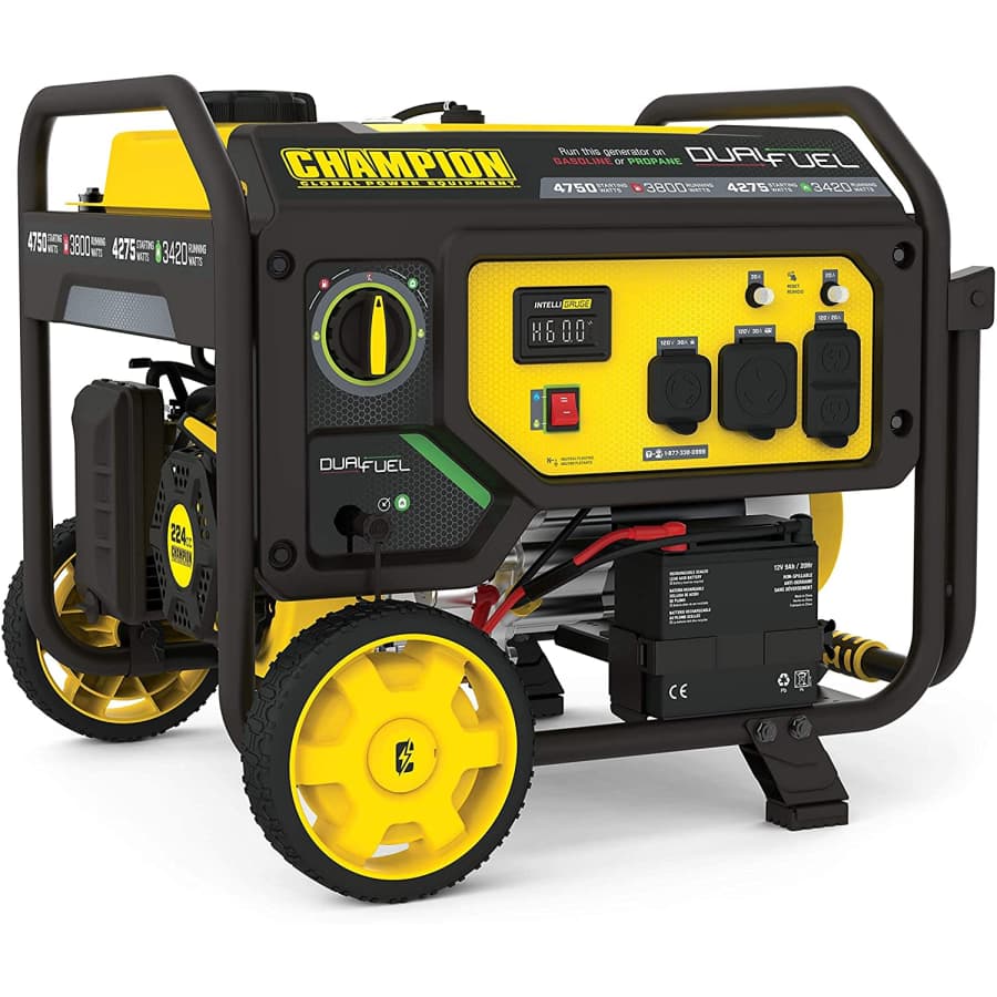 Champion Power Equipment 3,800W Dual Fuel Portable Generator w/ Electric Start for $599