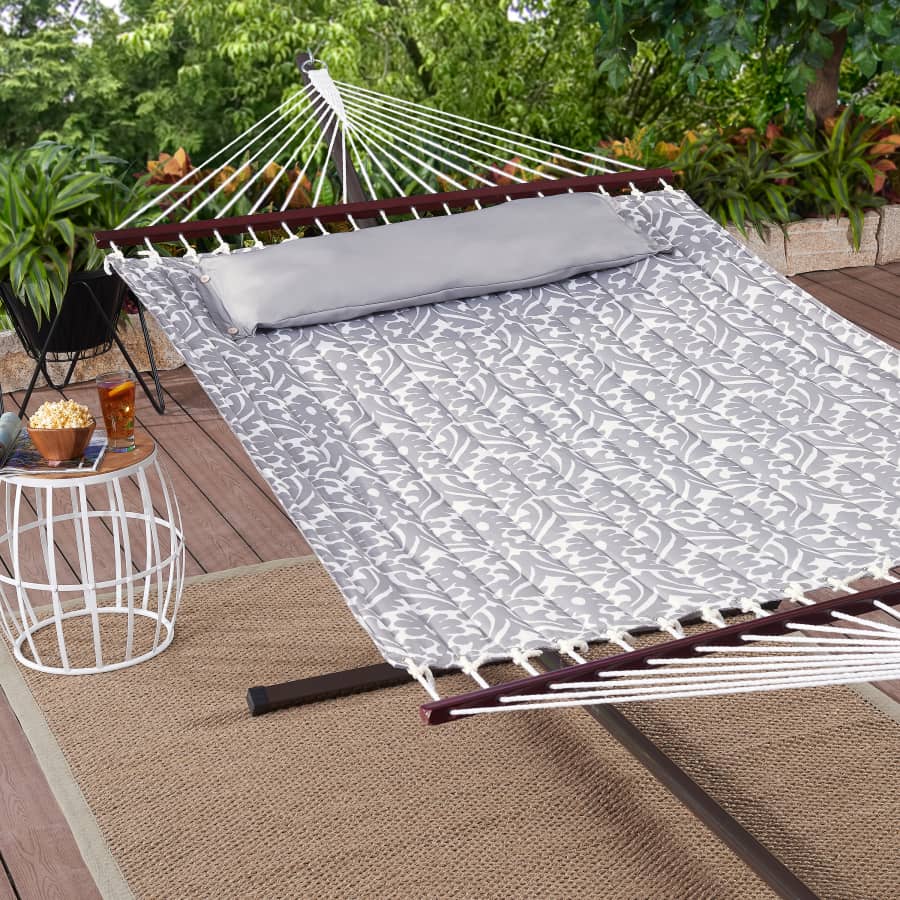 Mainstays Finne Isle Quilted Outdoor Double Hammock for $55 Mainstays Finne Isle Quilted Outdoor Double Hammock for $55