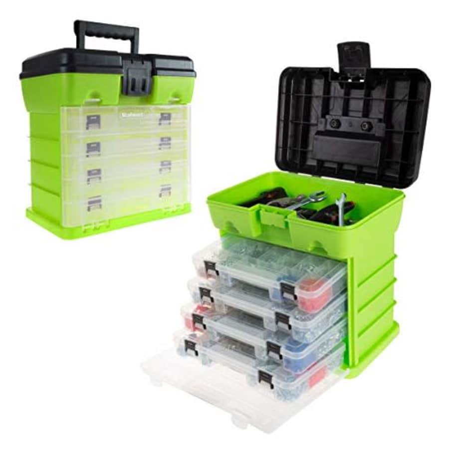 Stalwart Storage and Tool Box-Durable Organizer Utility Box-4 Drawers with 19 Compartments Each for for $30 Stalwart Storage and Tool Box-Durable Organizer Utility Box-4 Drawers with 19 Compartments Each for for $30