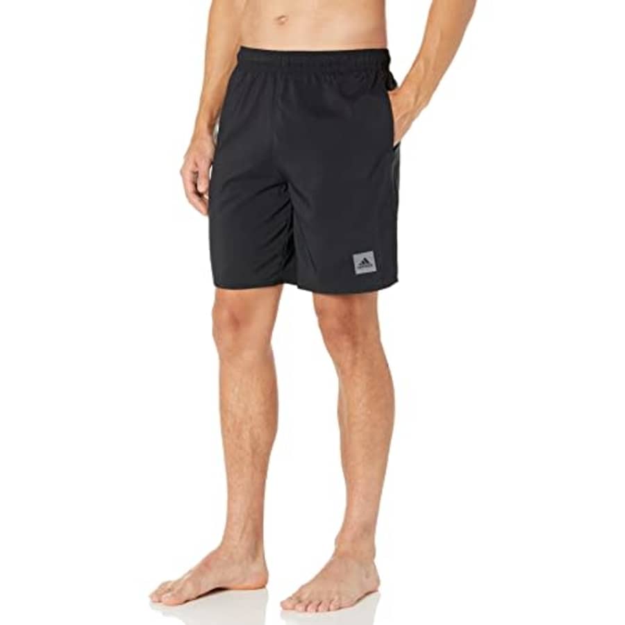 adidas Men's Standard Classic Length Solid Swim Shorts, Black, Large for $28 adidas Men's Standard Classic Length Solid Swim Shorts, Black, Large for $28