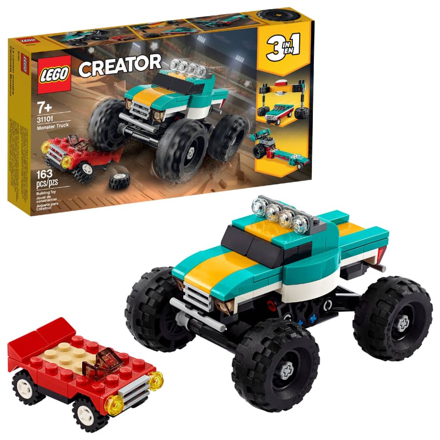LEGO Creator 3-in-1 Monster Truck Kit for $12 LEGO Creator 3-in-1 Monster Truck Kit for $12