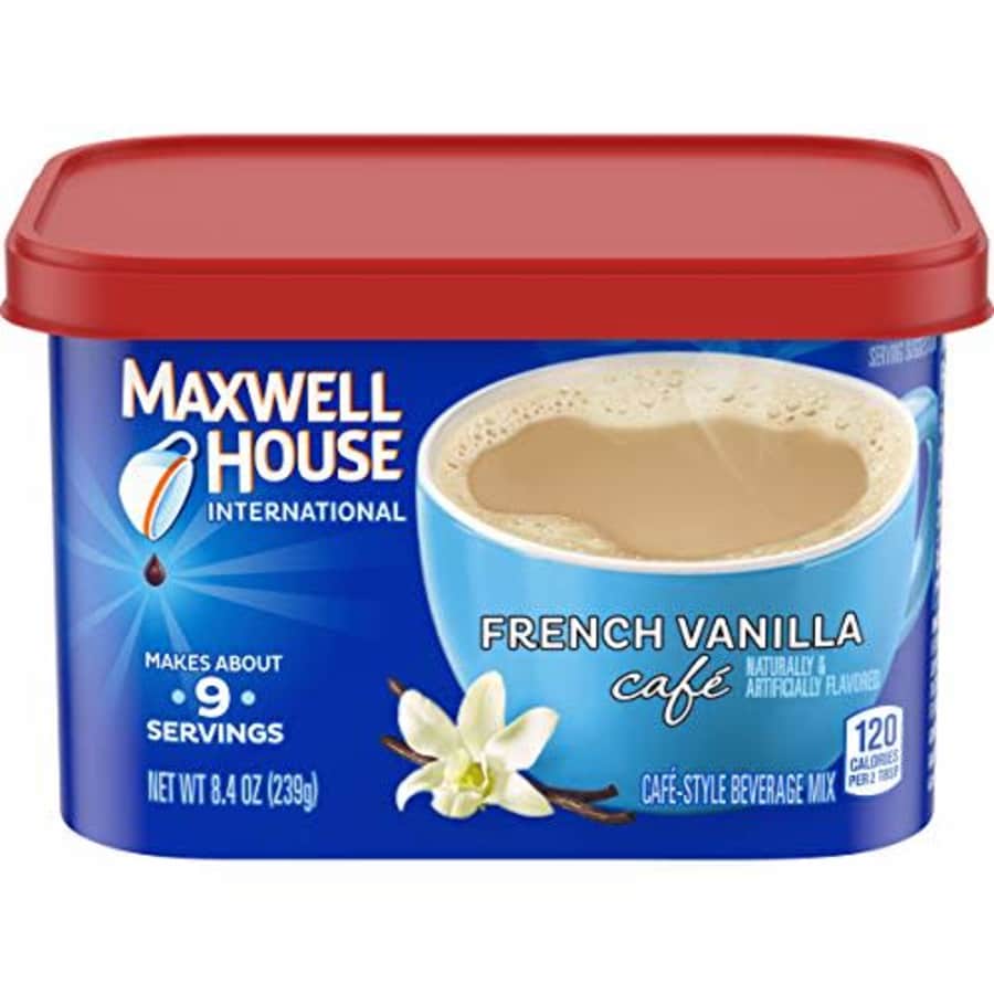 Maxwell House International French Vanilla Caf Instant Coffee (8.4 oz Canisters, Pack of 4) for $22