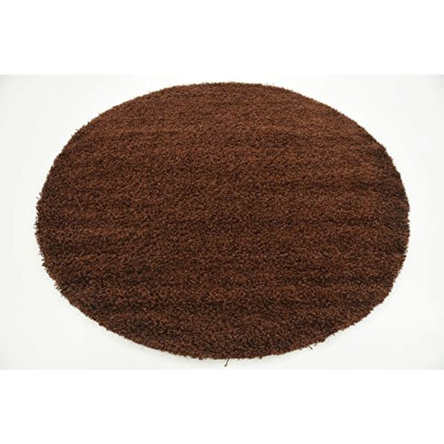 Unique Loom Solo Solid Shag Collection Modern Plush Chocolate Brown Round Rug (6' 0 x 6' 0) for $95 Unique Loom Solo Solid Shag Collection Modern Plush Chocolate Brown Round Rug (6' 0 x 6' 0) for $95