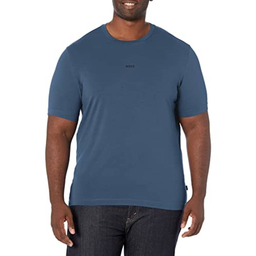 BOSS Men's Center Logo Regular Fit T-Shirt, Indigo Navy, XXL for $38