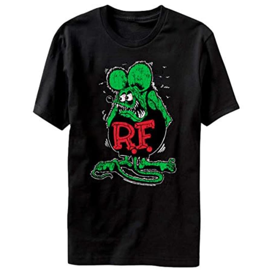 T-Line Men's Ratfink Distressed Graphic T-Shirt, Black, Medium for $19