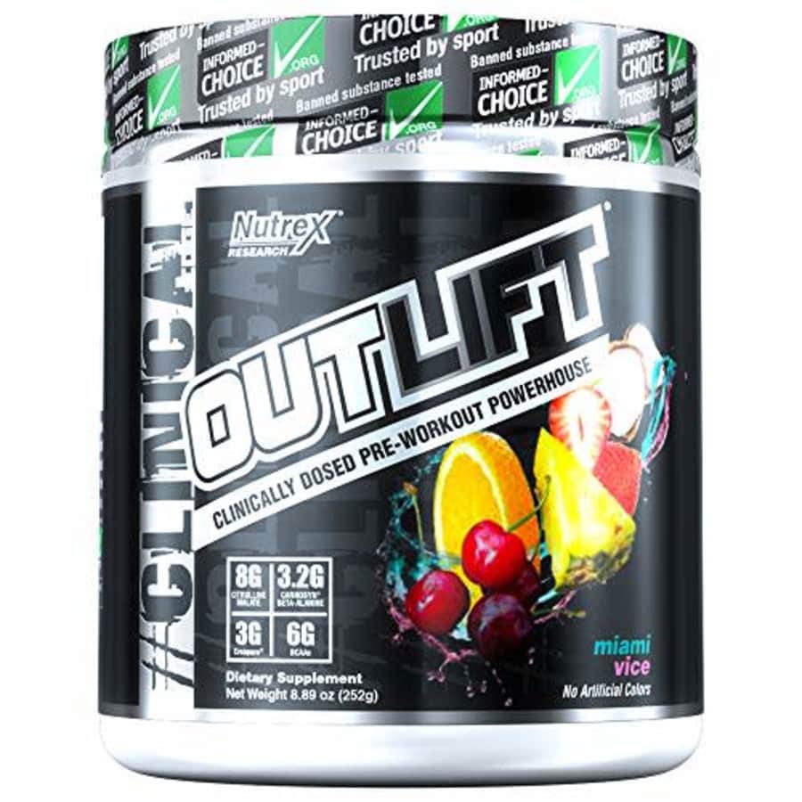 Nutrex Research 10 Serving Outlift Powder, Miami Vice, 8.89 Ounce for $25