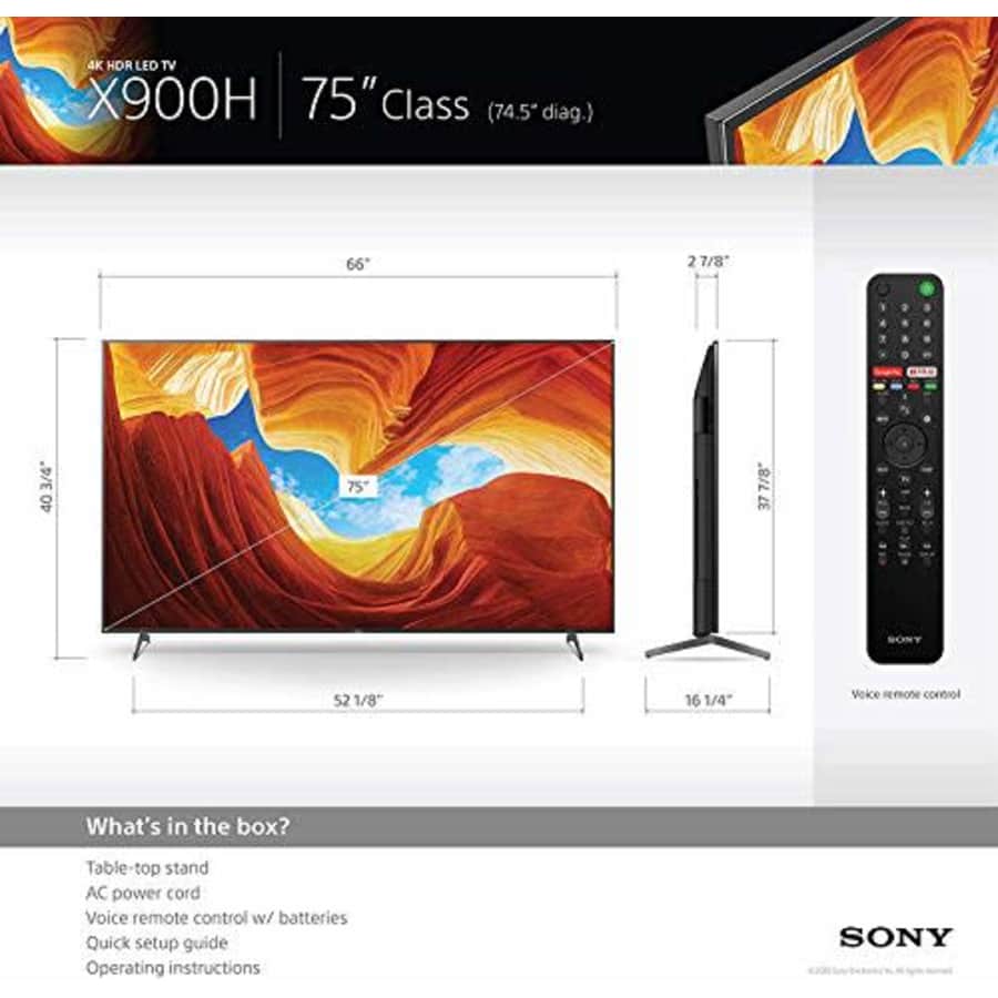 Sony X90CH 75" 4K HDR LED UHD Smart TV for $1,000