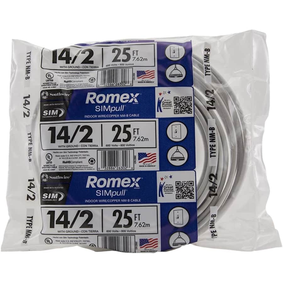 Southwire Romex SIMpull 25-Foot 14/2 NM-B Indoor Electrical Copper Wire for $25