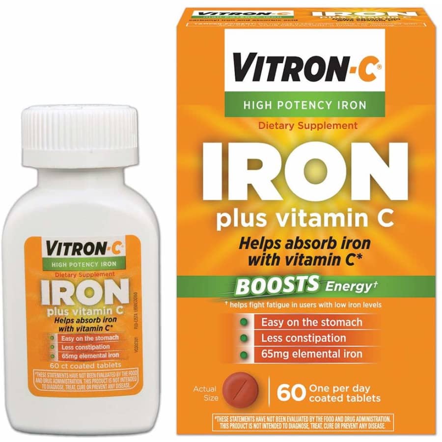Vitron-C High Potency Iron Supplement with Vitamin C 60-Count Bottle for $10 Vitron-C High Potency Iron Supplement with Vitamin C 60-Count Bottle for $10