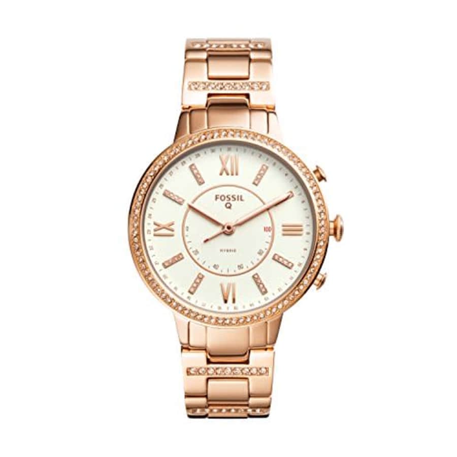 Fossil Q Women's Virginia Stainless Steel Hybrid Smartwatch, Color: Rose Gold-Tone (Model: FTW5010) for $101 Fossil Q Women's Virginia Stainless Steel Hybrid Smartwatch, Color: Rose Gold-Tone (Model: FTW5010) for $101