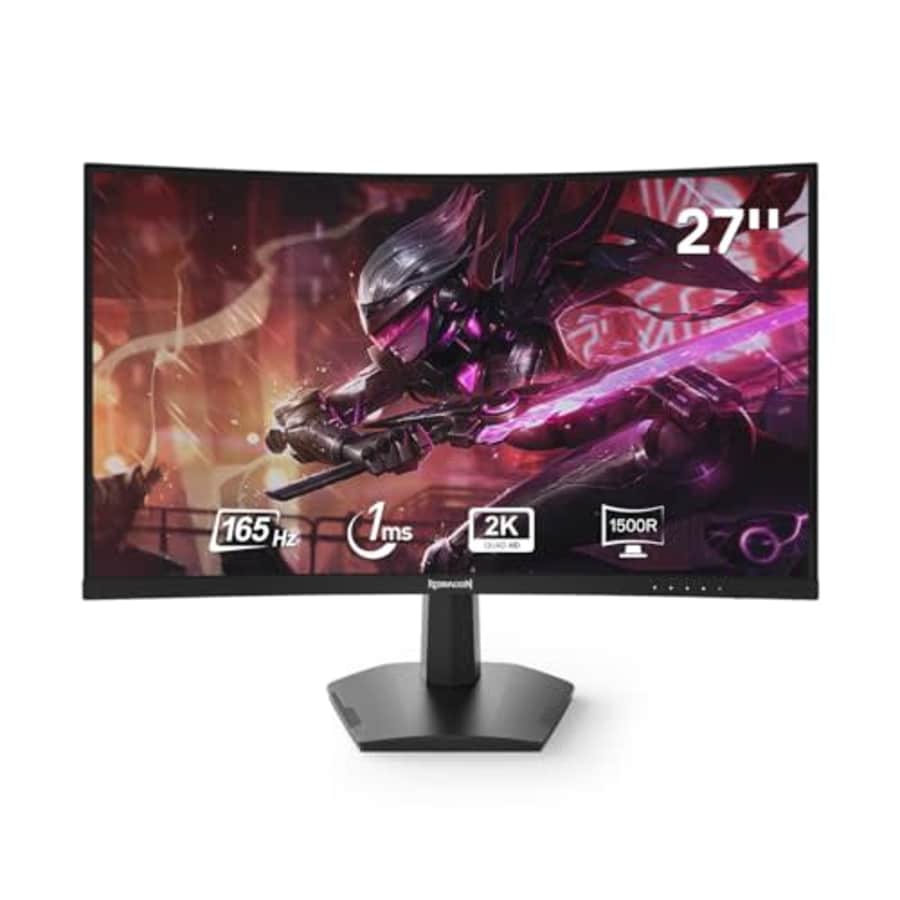 Redragon 27" 144hz/165HZ Curve Gaming Monitor, QHD 2K (2560X1440) IPS Frameless Computer Monitor, for $180