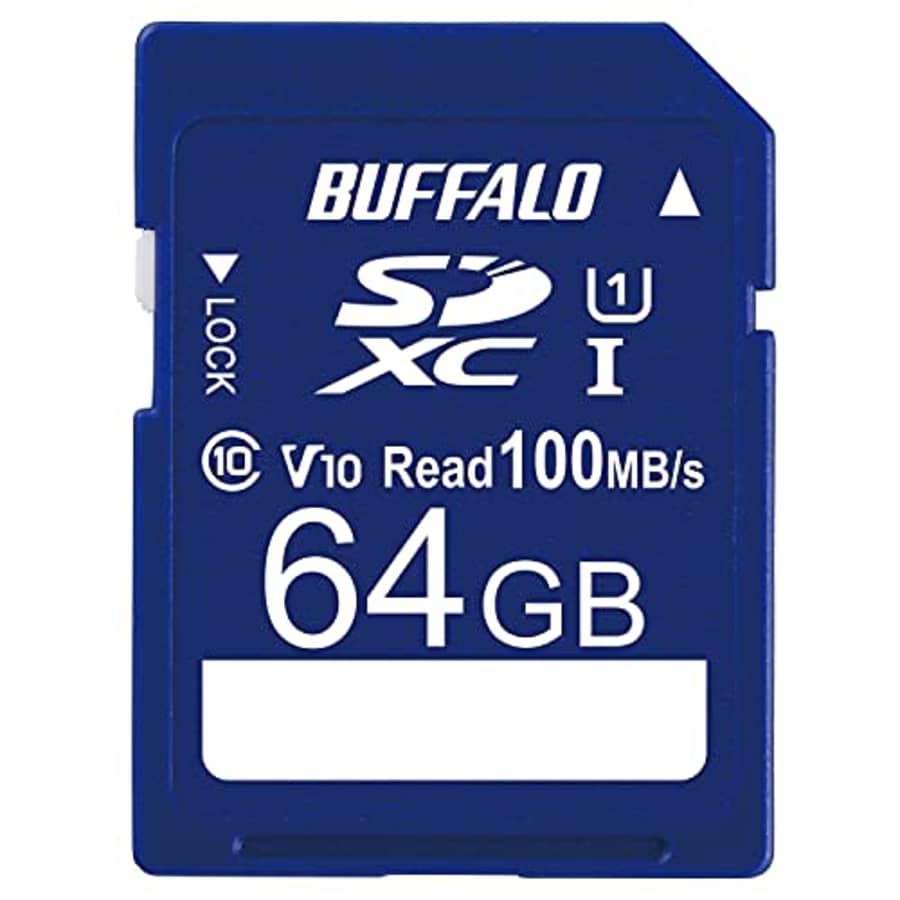 Buffalo Tools Buffalo SD Card 64GB 100MB/s UHS-1 Speed Class 1 Supports VideoSpeedClass 10 IPX7 Full HD Data for $27 Buffalo Tools Buffalo SD Card 64GB 100MB/s UHS-1 Speed Class 1 Supports VideoSpeedClass 10 IPX7 Full HD Data for $27