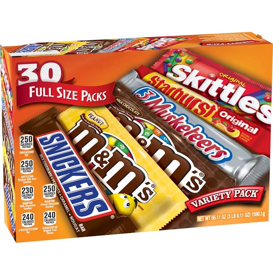 Mars 30-Count Full-Size Candy Variety Pack for $32 Mars 30-Count Full-Size Candy Variety Pack for $32