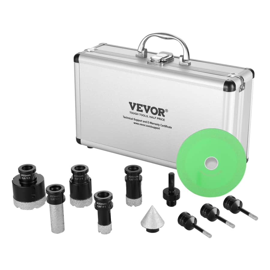 Vevor 7-Piece Diamond Core Drill Bit Set for $18