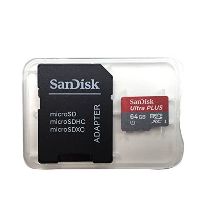 SanDisk Ultra PLUS 64GB Memory Card. Upto 80MB/S Read. MicroSDXC, Class 10, UHS-1 Card With SD for $42 SanDisk Ultra PLUS 64GB Memory Card. Upto 80MB/S Read. MicroSDXC, Class 10, UHS-1 Card With SD for $42