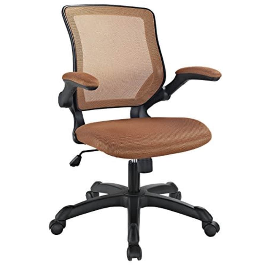 Modway Veer Office Chair with Mesh Back and Vinyl Seat With Flip-Up Arms in Tan for $133