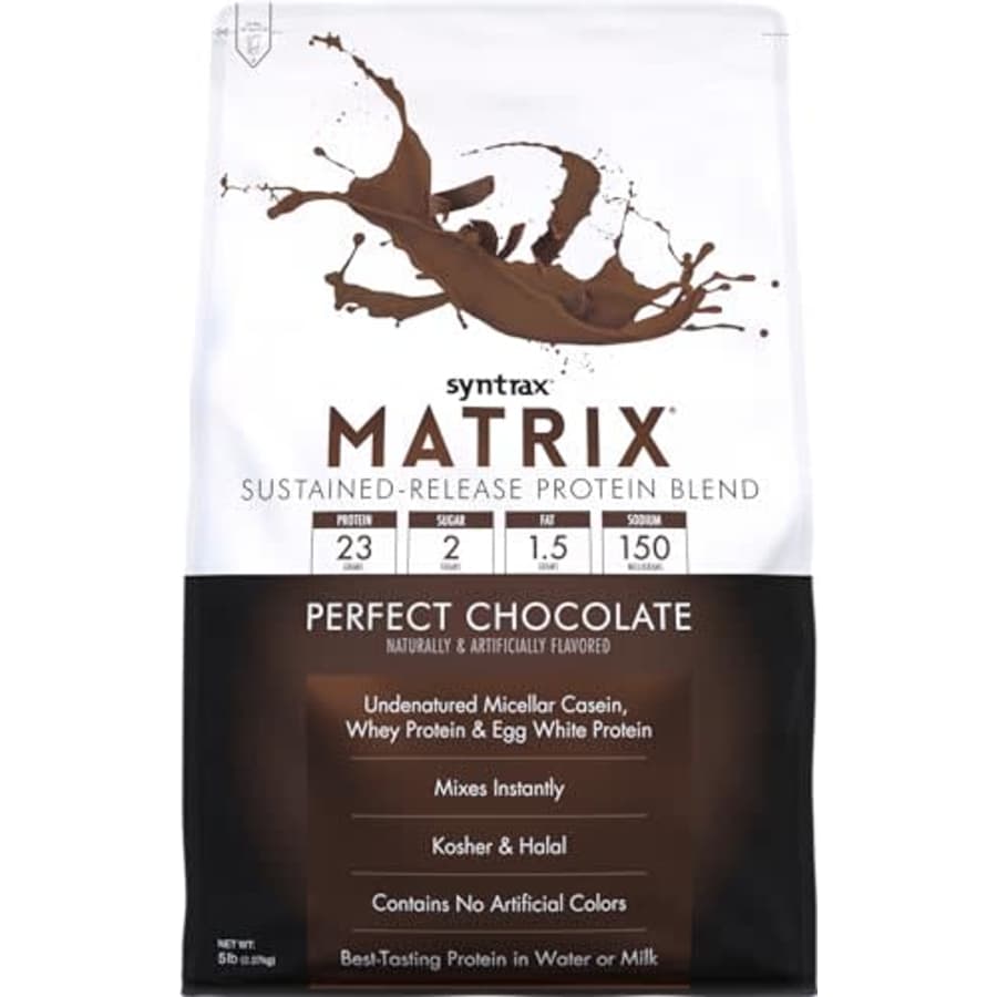 Syntrax Nutrition Matrix Protein Powder, Sustained-Release Protein Blend, Perfect Chocolate, 2 lbs for $29