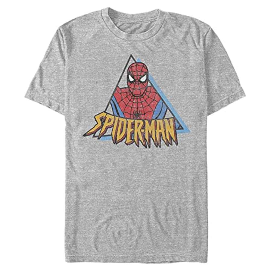 Marvel Men's Universe Spiderman Triangle T-Shirt, Athletic Heather, 3X-Large for $17 Marvel Men's Universe Spiderman Triangle T-Shirt, Athletic Heather, 3X-Large for $17