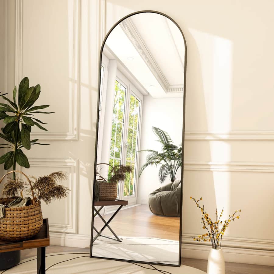 64" Arched Full Length Floor Mirror for $54