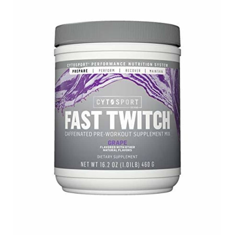 CYTOSPORT Cytosport Fast Twitch, Caffeinated Pre-Workout Supplement Mix, Grape, 1.01lb Cannister, for $21