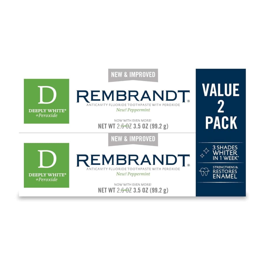 Rembrandt Deeply White + Peroxide Whitening Toothpaste 2-Pack for $5.58 via Sub. & Save Rembrandt Deeply White + Peroxide Whitening Toothpaste 2-Pack for $5.58 via Sub. & Save