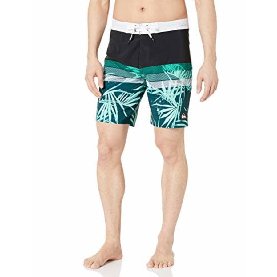 Quiksilver Men's Highline Jungle Vision 19 Boardshort Swim Trunk, Black, 40 for $49